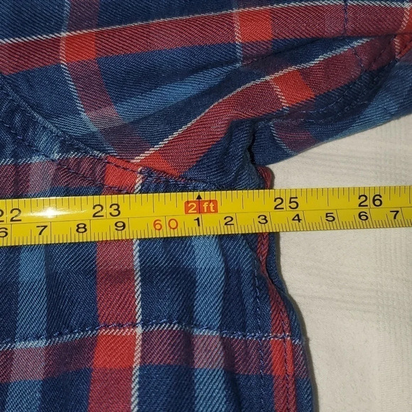 Vintage 90's Denim and Plaid Zip Up Midweight Reversible Coat w Zipper Sleeves - Picture 16 of 16